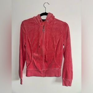 Bebe Pink Velour Zip Up